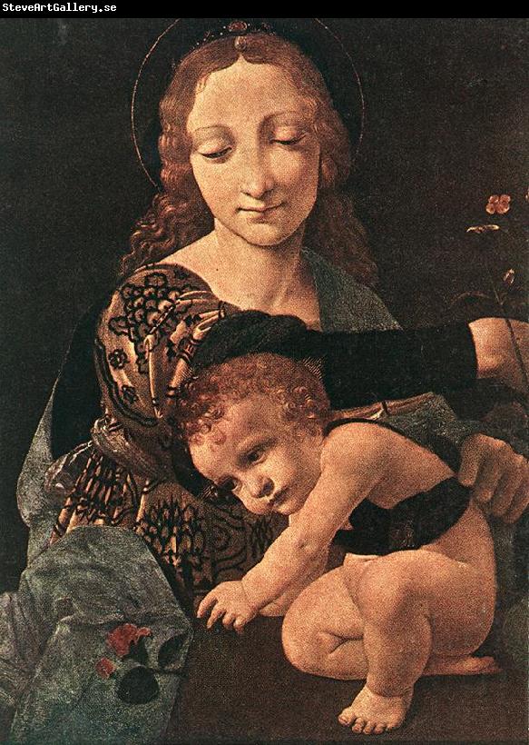 BOLTRAFFIO, Giovanni Antonio Virgin and Child with a Flower Vase (detail)